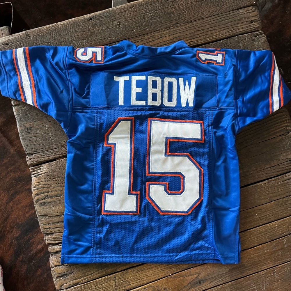 SOLD Tim Tebow #15 Florida Gators Blue Orange Football Jersey Youth Kids Boys - Picture 3 of 8